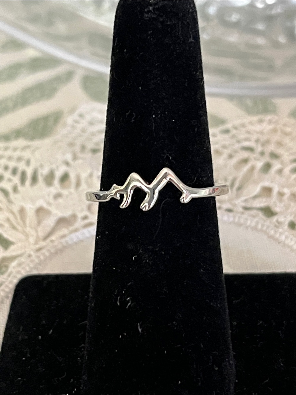 Silver Toned Mountain Ring, adjustable